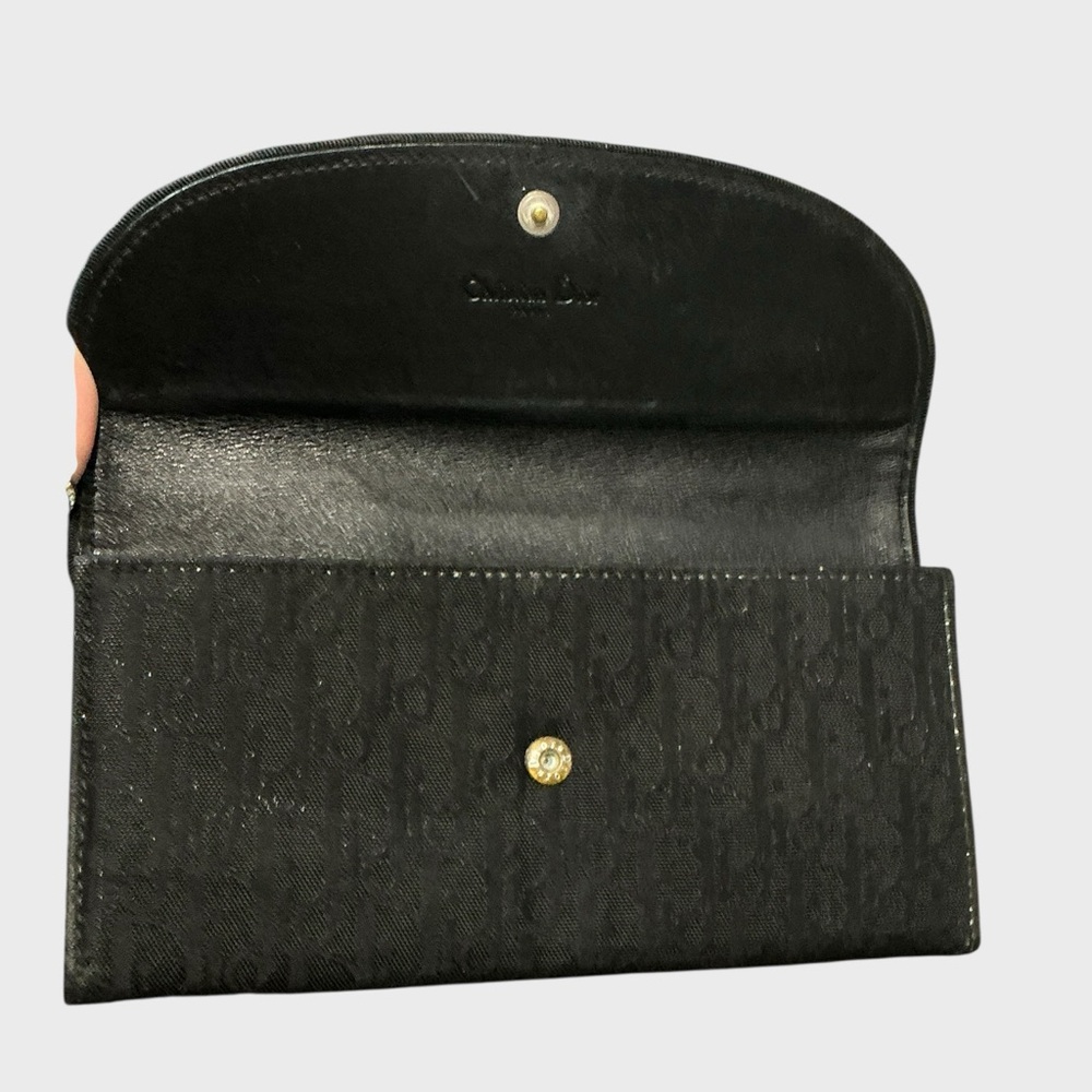 Christian Dior Oblique Canvas Continental Wallet Black Authentic - Picture 10 of 14